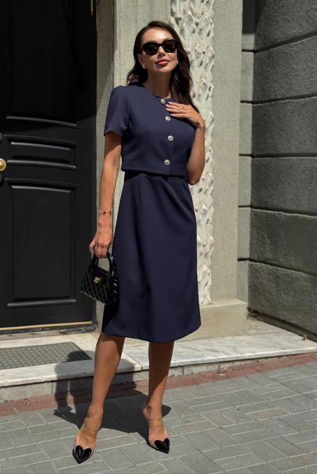 Женский костюм с платьем, классический 24-456-2