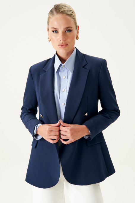 Синий классический жакет (пиджак) 24-501-1