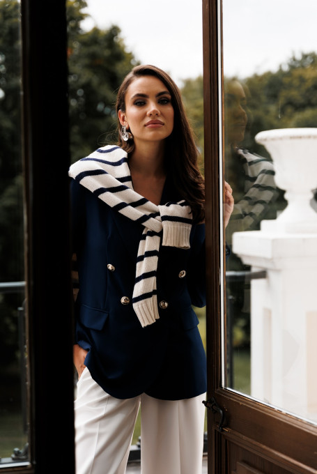 Синий классический жакет (пиджак) 24-501-1