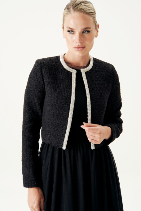 Жакет (пиджак) укороченный черный 24-502-1