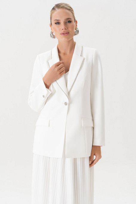 Белый жакет (пиджак) классический 25-509-2