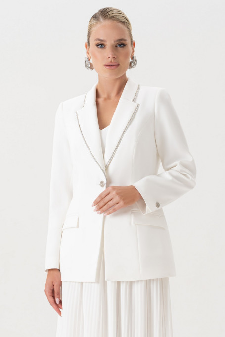 Белый жакет (пиджак) классический 25-509-2