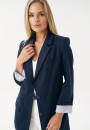 Синий льняной пиджак женский летний 25-527-2