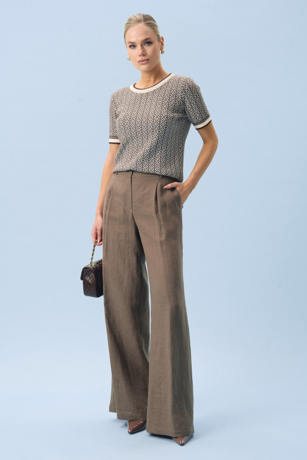 Брюки льняные женские палаццо URS / ЮРС
