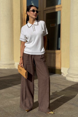 Брюки льняные женские палаццо URS / ЮРС