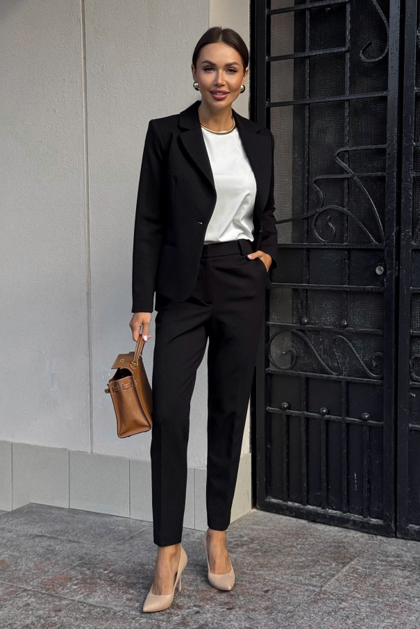 Брюки женские классические черные зауженные URS / ЮРС