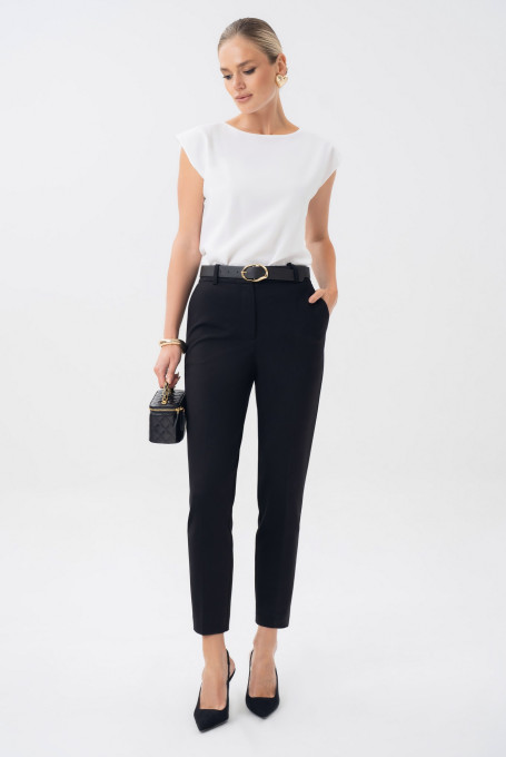 Брюки женские классические черные зауженные 25-549-1