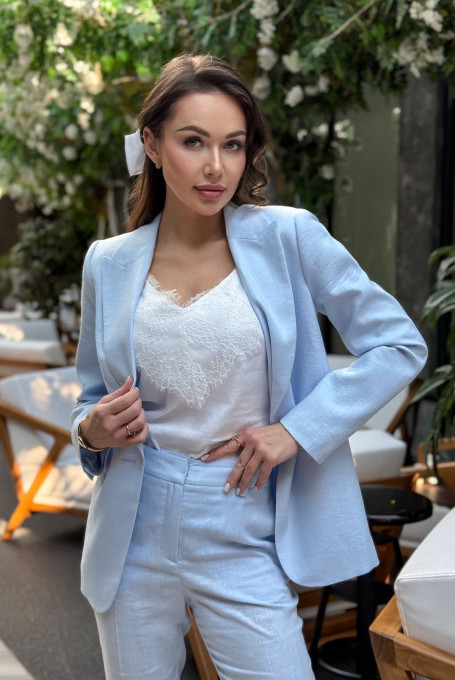 Белый топ с кружевом 25-551-1