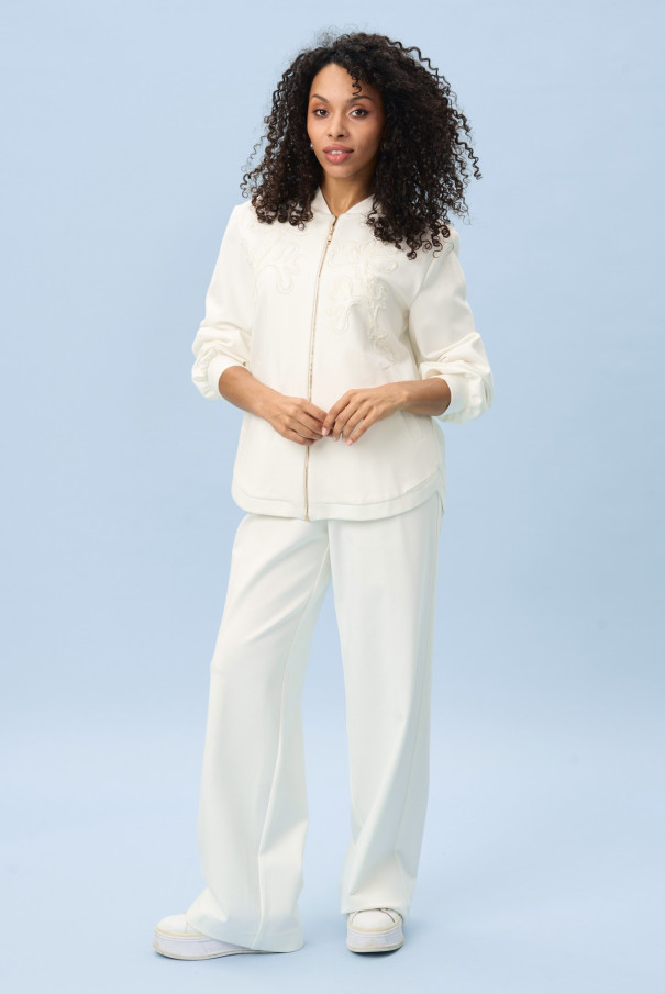 Женский костюм спорт шик URS ЮРС молочный