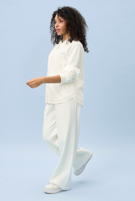 Женский костюм спорт шик молочный 25-556-1