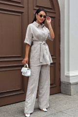 Льняной костюм женский с брюками URS / ЮРС