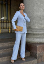 Голубой нарядный брючный костюм 25-567-2