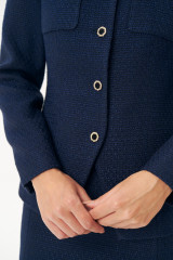 Синий твидовый костюм женский с юбкой URS / ЮРС