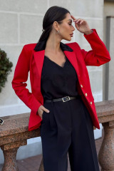 Красный приталенный жакет (пиджак) URS / ЮРС