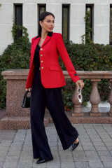 Красный приталенный жакет (пиджак) URS / ЮРС