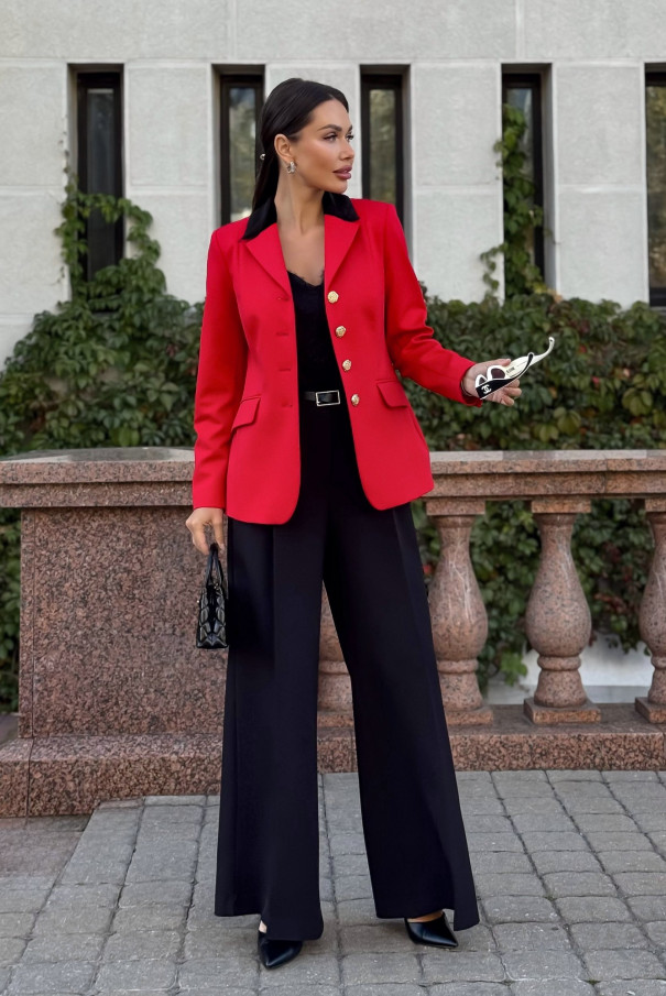 Красный приталенный жакет (пиджак) URS / ЮРС