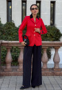 Красный приталенный жакет (пиджак) женский классический 25-570-1