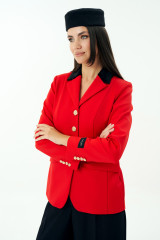 Красный приталенный жакет (пиджак) URS / ЮРС