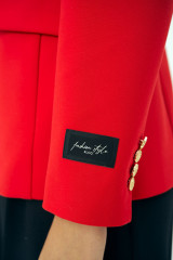 Красный приталенный жакет (пиджак) URS / ЮРС