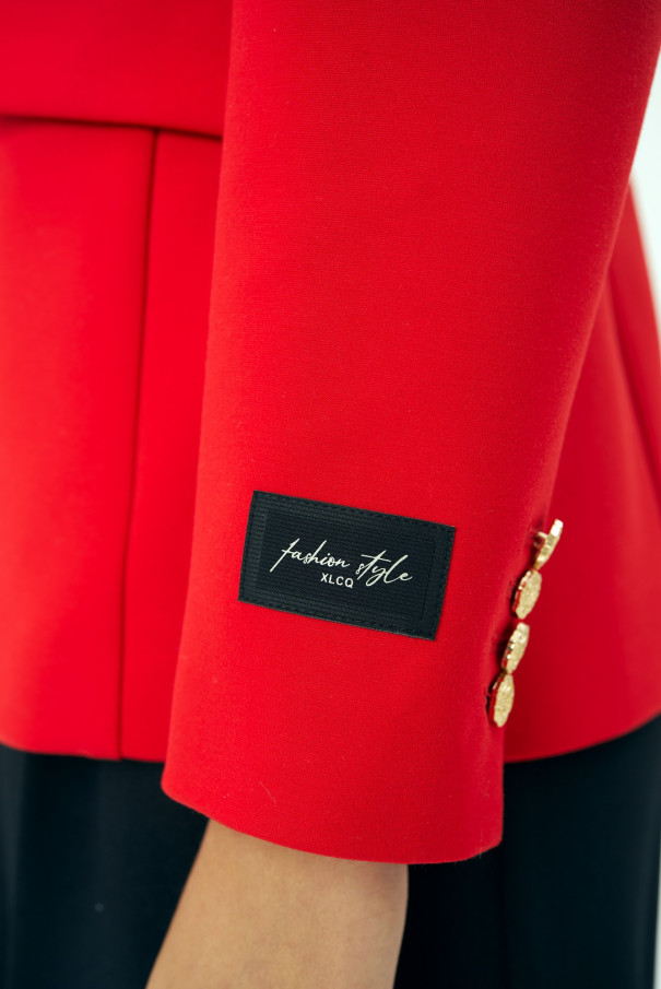 Красный приталенный жакет (пиджак) URS / ЮРС