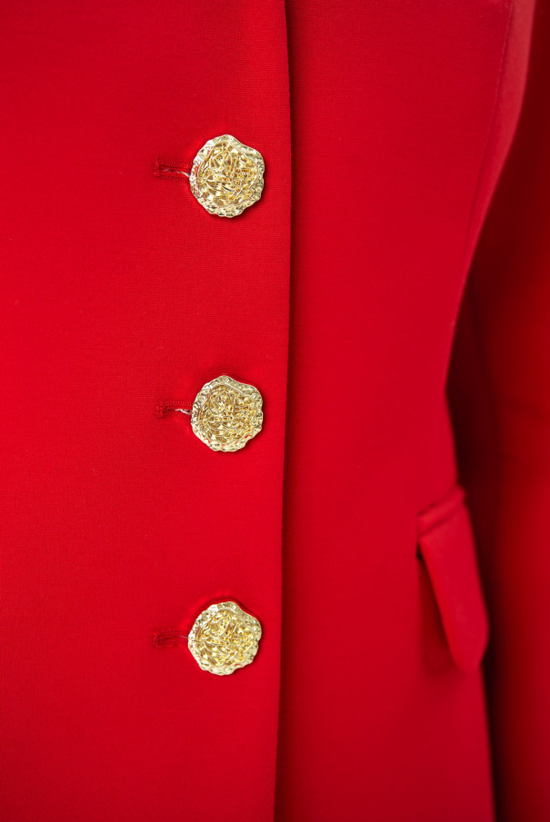 Красный приталенный жакет (пиджак) URS / ЮРС