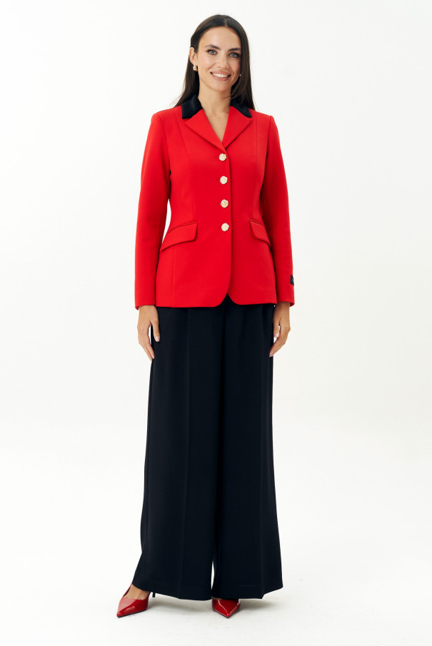 Красный приталенный жакет (пиджак) URS / ЮРС