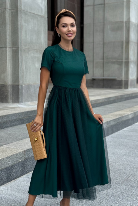 Платье женское нарядное из фатина, миди 25-578-1