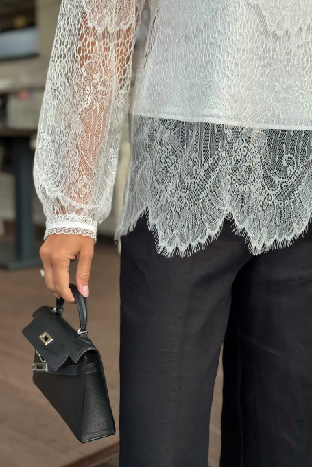 Гипюровая блузка с топом женская нарядная 25-581-1