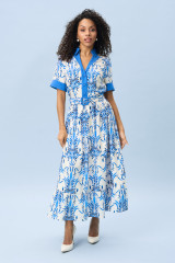 Белое платье с принтом в морском стиле URS / ЮРС