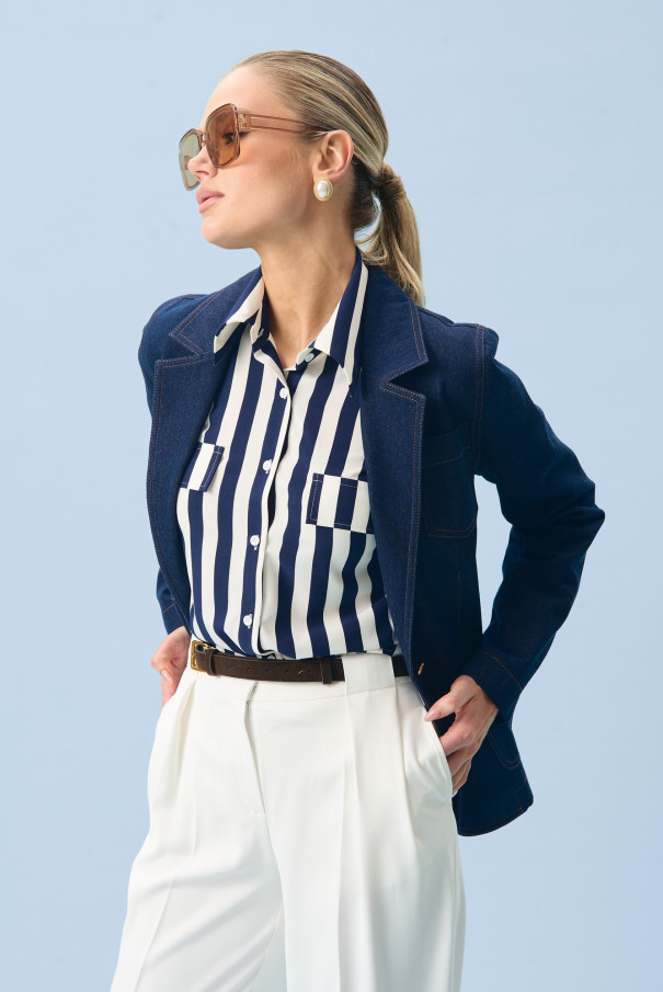 Рубашка в полоску женская стильная URS / ЮРС
