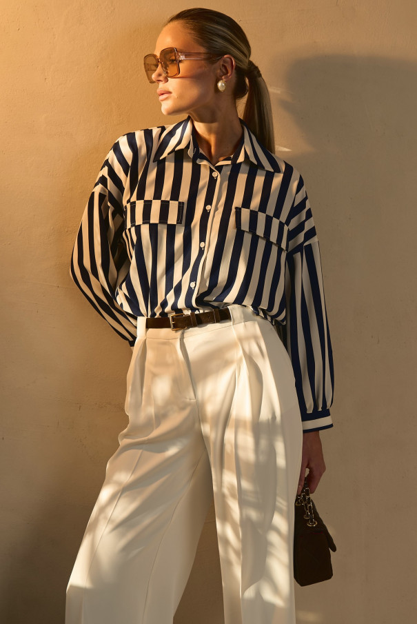 Рубашка в полоску женская стильная URS / ЮРС