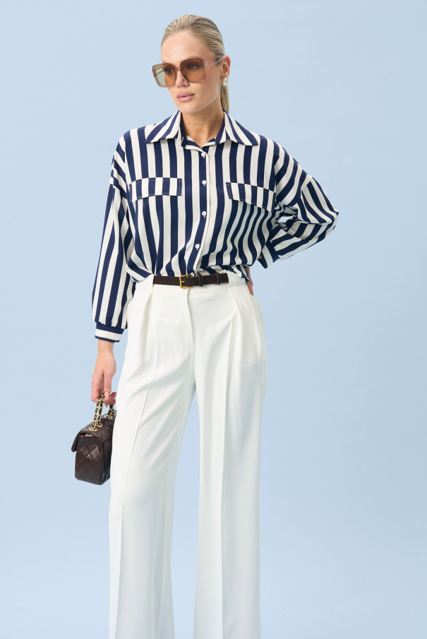 Рубашка в полоску женская стильная URS / ЮРС