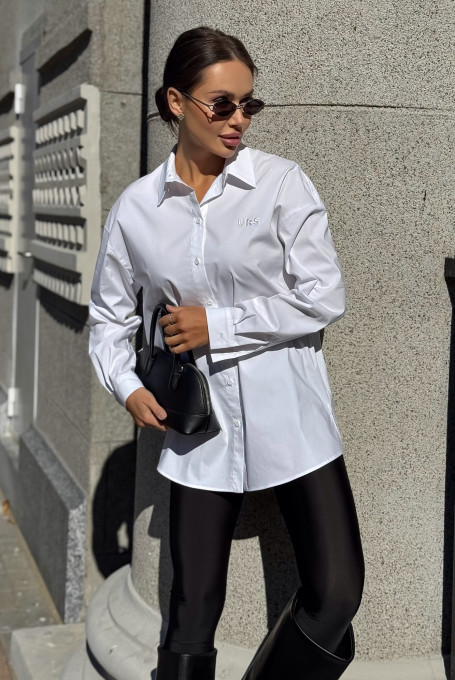 Рубашка женская белая удлиненная 25-591-1