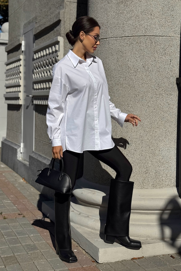 Рубашка женская белая удлиненная URS / ЮРС