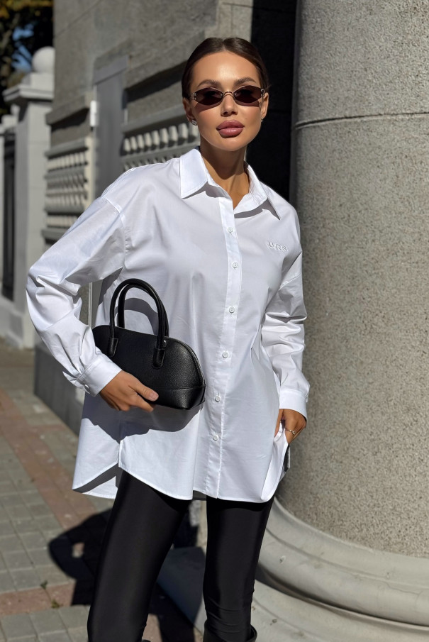 Рубашка женская белая удлиненная URS / ЮРС