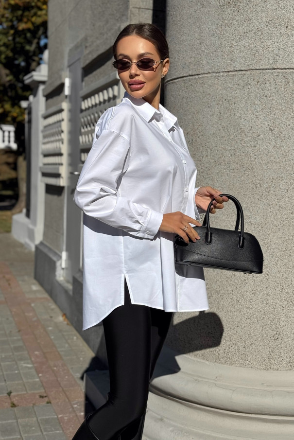 Рубашка женская белая удлиненная URS / ЮРС