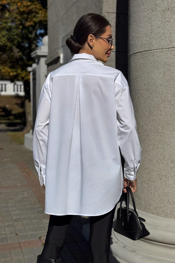 Рубашка женская белая удлиненная URS / ЮРС