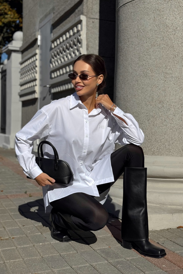 Рубашка женская белая удлиненная URS / ЮРС