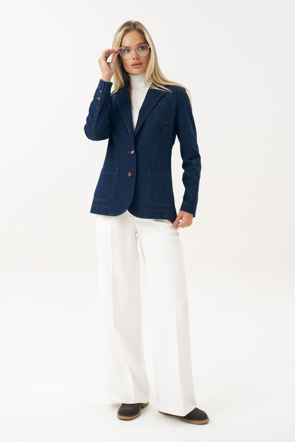 Джинсовый пиджак женский URS ЮРС синий