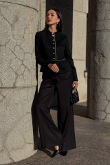 Жакет (пиджак) URS / ЮРС женский замшевый чёрный нарядный