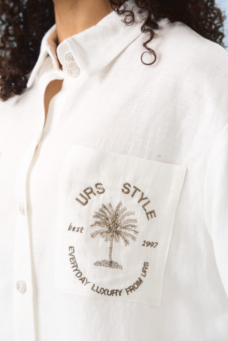 Летний костюм с шортами белый 25-617-2