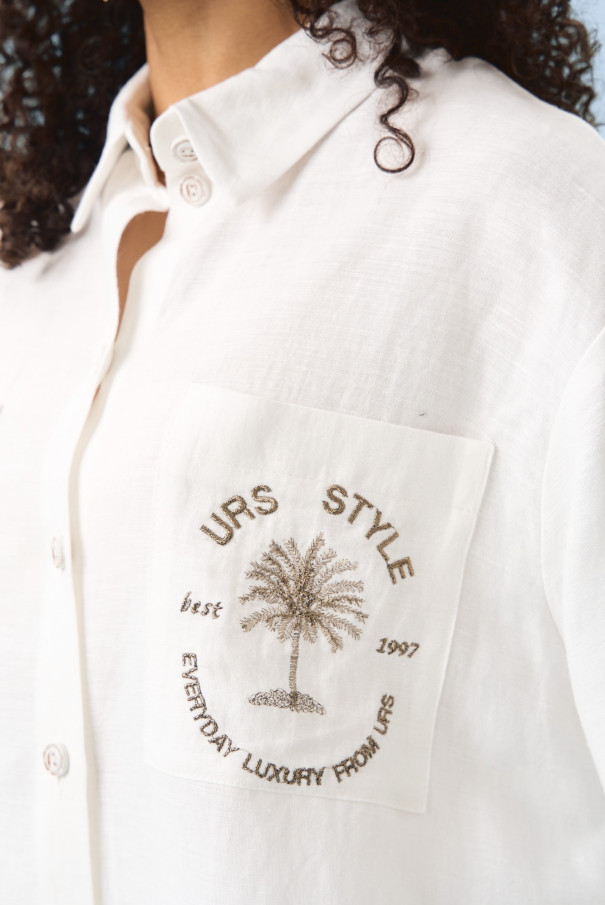 Костюм с шортами белый для лета URS / ЮРС