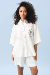 Костюм с шортами белый для лета URS / ЮРС