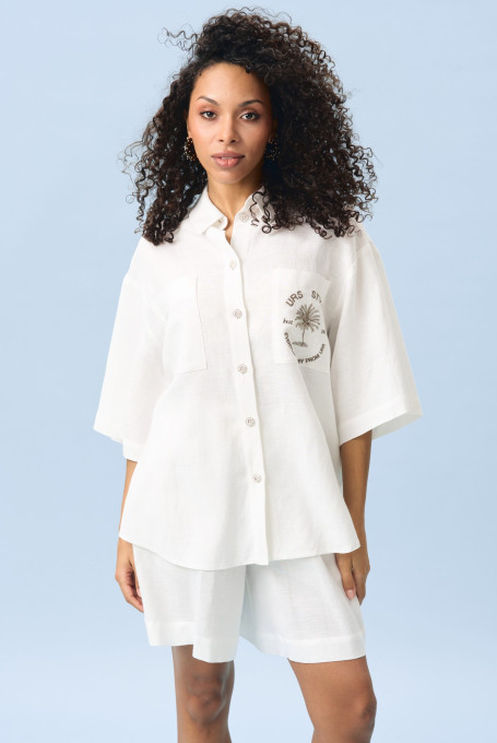 Летний костюм с шортами белый 25-617-2