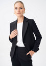 Черный женский приталенный классический жакет (пиджак) 
