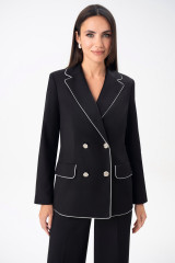 Стильный женский брючный костюм черный URS / ЮРС