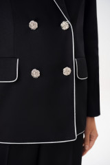 Стильный женский брючный костюм черный URS / ЮРС