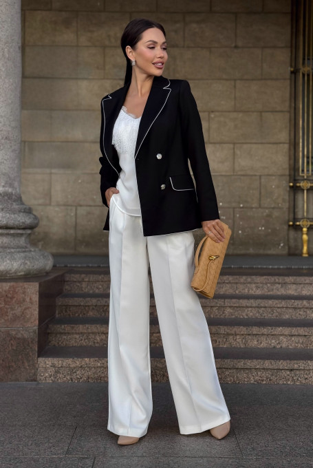 Белый кружевной топ женский на бретелях 25-661-1