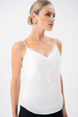 Белый кружевной топ URS | Топ женский ЮРС