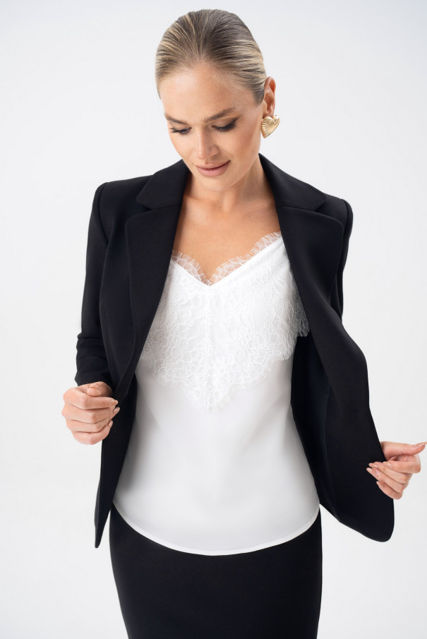 Белый кружевной топ URS | Топ женский ЮРС